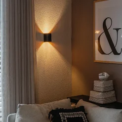 Applique murale intelligente noire avec laiton, avec Wifi G9 - Sabbio