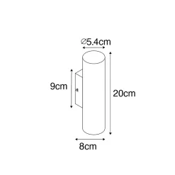 Applique murale intelligente moderne noire avec 2 GU10 Wifi - Jeana