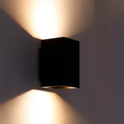 Applique murale intelligente moderne noire avec 2 WiFi GU10 - Sandy