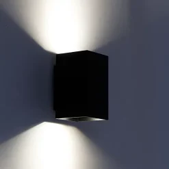 Applique murale intelligente moderne noire avec 2 WiFi GU10 - Sandy