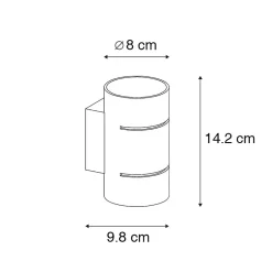 Applique murale intelligente noire avec intérieur doré, avec Wi-Fi G9 - Ria