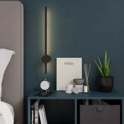 Applique murale intérieur à LED 600lm 13W L.7 x l.60 x H.11 x P.11cm noire GoodHome Dotterel