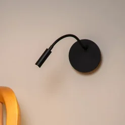 Applique murale intérieur LED articulée rechargeable Jolijn métal noir IP20 40lm 2W Ø.11 cm Lucide