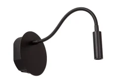 Applique murale intérieur LED articulée rechargeable Jolijn métal noir IP20 40lm 2W Ø.11 cm Lucide