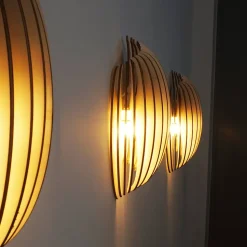 Applique murale intérieur bois E14 15W IP20 L.19 x H.40cm Atelier Loupiote Assia