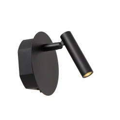 Applique murale intérieur LED rotative rechargeable Jolijn métal noir IP20 145lm 2W Ø.10,2 cm Lucide