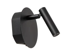 Applique murale intérieur LED rotative rechargeable Jolijn métal noir IP20 145lm 2W Ø.10,2 cm Lucide