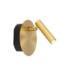 Applique murale intérieur LED rotative rechargeable Jolijn laiton doré IP20 145lm 2W Ø.10,2 cm Lucide