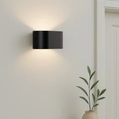 Applique murale intérieure en aluminium noir avec éclairage en haut et en bas support G9 ampoule non incluse