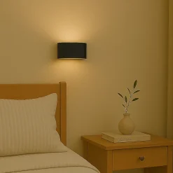 Applique murale intérieure en aluminium noir avec éclairage en haut et en bas support G9 ampoule non incluse