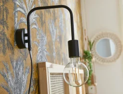 Applique murale intérieure noire en métal E27 IP20 GoodHome Ghlin
