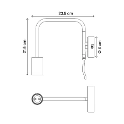 Applique murale intérieure noire en métal E27 IP20 GoodHome Ghlin