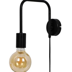 Applique murale intérieure noire en métal E27 IP20 GoodHome Ghlin