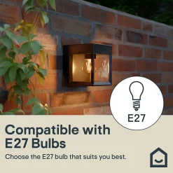 Applique murale Ironbark E27 25W IP54 Goodhome noir