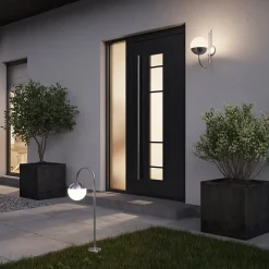 Applique murale Jarrow E27 25W IP44 GoodHome gris chrome