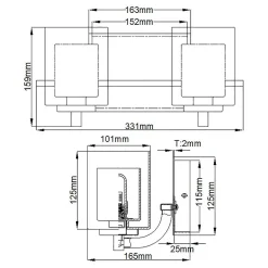 Applique murale Kolt 2 lumières