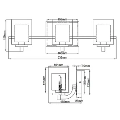 Applique murale Kolt 3 lumières