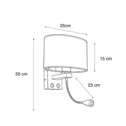 Applique murale laiton avec abat-jour en velours vert ovale 25cm - Brescia Combi