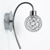 Applique murale lampe intérieur en verre chromé Compatible LED