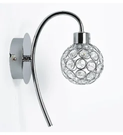 Applique murale lampe intérieur en verre chromé Compatible LED