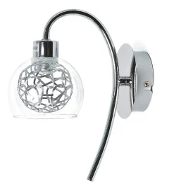 Applique murale lampe intérieur en verre transparent chromé Compatible LED G9