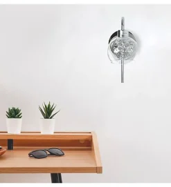 Applique murale lampe intérieur en verre transparent chromé Compatible LED G9