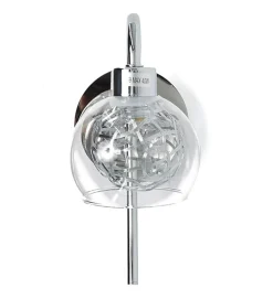 Applique murale lampe intérieur en verre transparent chromé Compatible LED G9