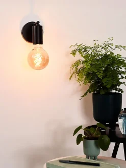 Applique murale LEANNE en métal avec 1xE27 - Noir - Lucide