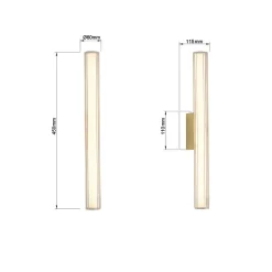 Applique murale LED CCT 45 cm verre rainuré IP44 éclairage salle de bain moderne Linea Light Prestige