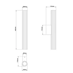 Applique murale LED CCT 45 cm verre rainuré IP44 éclairage salle de bain moderne Linea Light Prestige