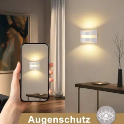 Applique murale LED d'intérieur Nettlife blanche - Design moderne 3000 K, éclairage mural blanc chaud 5 W