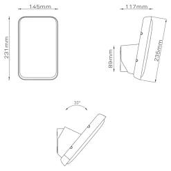 Applique murale LED extérieur noir 10,5 W 1700 lm blanc neutre IP54, GoodHome Wendland