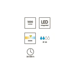 Applique murale LED intégrée Hurston 1000lm 12W IP44 GoodHome noir