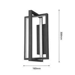Applique murale LED intégrée Siberia 2200lm IP20 L.30 x H.30 x P.19 cm Eglo noir dimmable