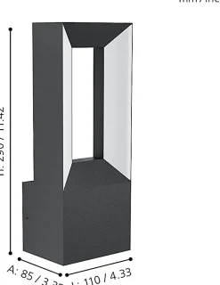 Applique murale LED intégrée Riforano noir IP44 640lm Eglo