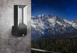 Applique murale LED intégrée à détection Riforano noir IP44 640lm Eglo