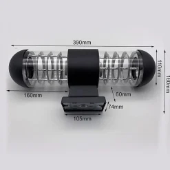 Applique Murale LED IP44 Double Faisceau Verre Argenté E27 - SILAMP