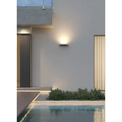 Applique murale LED Mini Pla Corten 20 W, interrupteur CCT, aluminium 2700 K/3200 K/4000K, éclairage haut - Beneito & Faure
