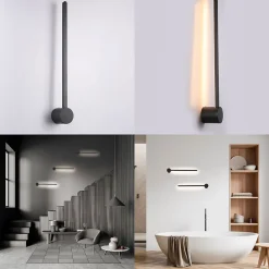 Applique murale LED minimaliste linéaire LOGAN 10W - Blanc Chaud 2700K 62cm Éclairage Intérieur Moderne pour Couloir