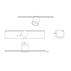 Applique murale LED moderne et fine chromée Light Prestige 3000K 1 pièce.