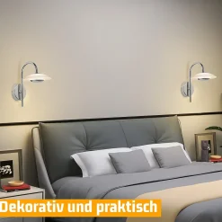 Applique murale LED NETTLIFE, design moderne, éclairage d'intérieur, éclairage de couloir, verre 3 000 K