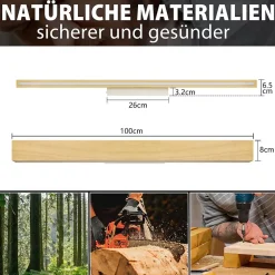 Applique murale LED NETTLIFE en bois - 100 cm 36 W - Lampe de couloir moderne - Blanc chaud 3 000 K - Pour salon, chambre