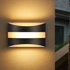 Applique murale LED Nettlife pour intérieur - Éclairage mural noir, éclairage vers le haut et vers le bas, 5W 3 000K, blanc chaud