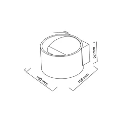 Applique murale LED Noir 8W (Eq. 64W) 4200K Diam. 100mm