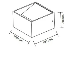 Applique murale LED Noir 8W (Eq. 64W) 4200K Dim. 100x100mm