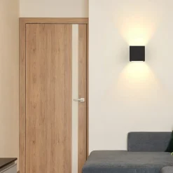 Applique Murale LED Noire Moderne pour Intérieur et Extérieur - Éclairage Pratique et Étanche