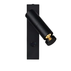 Applique murale LED orientable avec interrupteur lampe de lecture moderne noire Miri Light Prestige