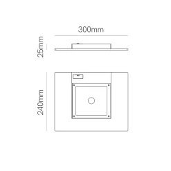 Applique murale LED Pla Corten 35W avec interrupteur CCT 2700 K/3200 K/4000K en aluminium, éclairage haut - Beneito & Faure