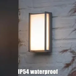 Applique murale LED rectangulaire, 12W 1200lm 4000K IP54, GRIS