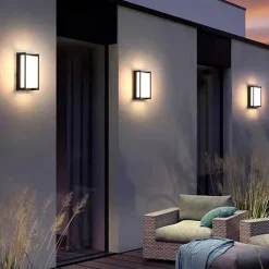 Applique murale LED rectangulaire, 12W 1200lm 4000K IP54, GRIS